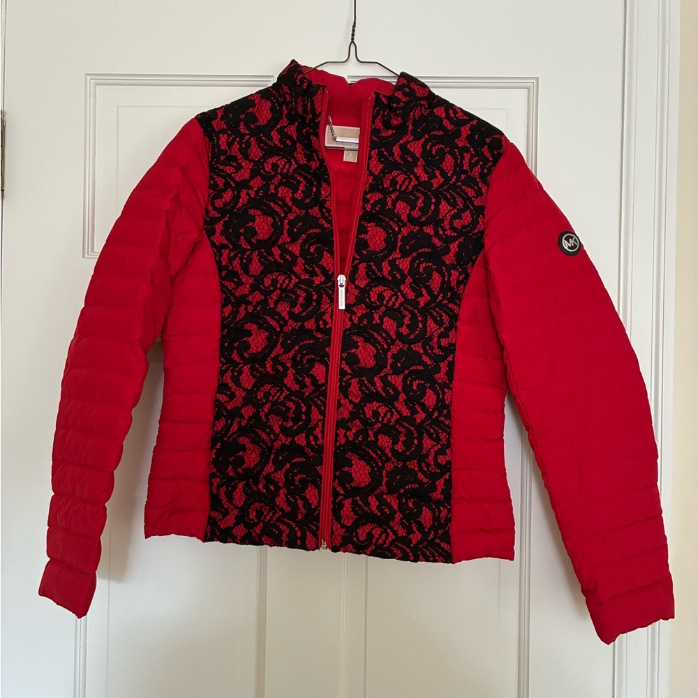 Michael Kors Red and Black Puffer Jacket